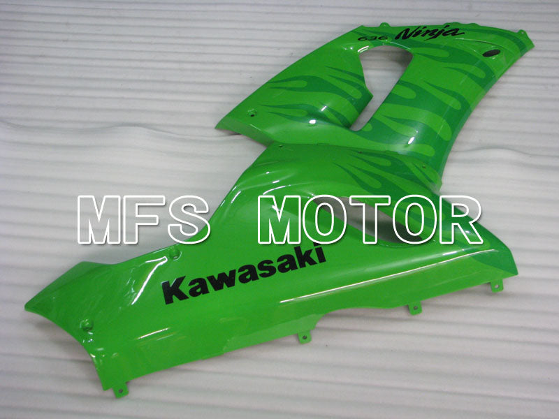 Kawasaki NINJA ZX6R 2005-2006 Injection ABS Fairing - Flame - Green - MFS3772 - Fairings Kit