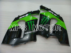 Kawasaki NINJA ZX6R 2005-2006 Injection ABS Fairing - Monster - Black Green - MFS3780 - Fairings Kit