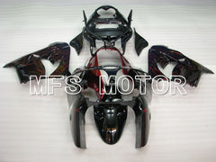 Kawasaki NINJA ZX9R 2000-2001 ABS Fairing - Flame - Black Red - MFS3830 - Fairings Kit