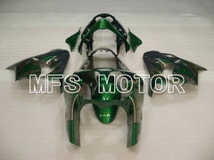 Kawasaki NINJA ZX9R 2000-2001 ABS Fairing - Flame - Green Silver - MFS3854 - Fairings Kit