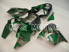 Kawasaki NINJA ZX9R 2000-2001 ABS Fairing - Flame - Green Silver - MFS3854 - Fairings Kit