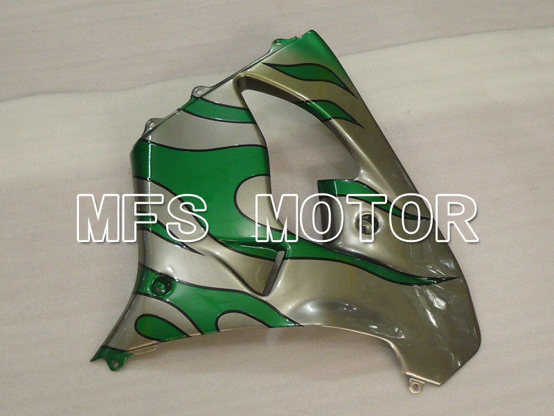 Kawasaki NINJA ZX9R 2000-2001 ABS Fairing - Flame - Green Silver - MFS3854 - Fairings Kit