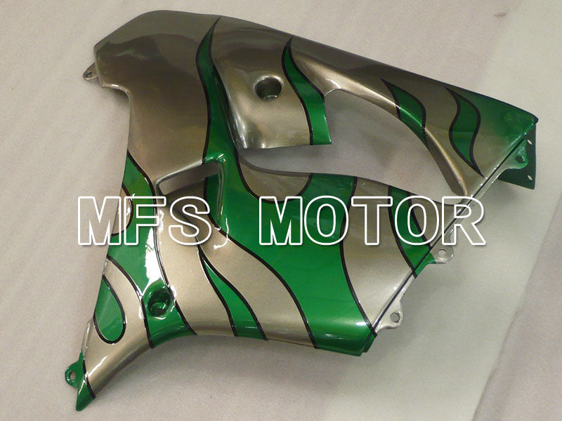 Kawasaki NINJA ZX9R 2000-2001 ABS Fairing - Flame - Green Silver - MFS3854 - Fairings Kit