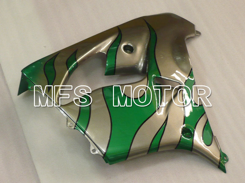 Kawasaki NINJA ZX9R 2000-2001 ABS Fairing - Flame - Green Silver - MFS3854 - Fairings Kit