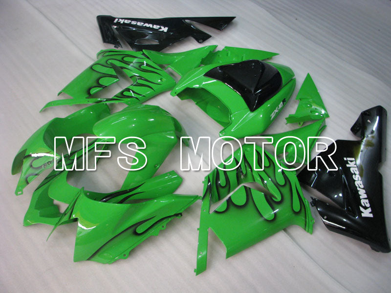 Kawasaki NINJA ZX10R 2004-2005 Injection ABS Fairing - Flame - Black Green - MFS3954 - Fairings Kit