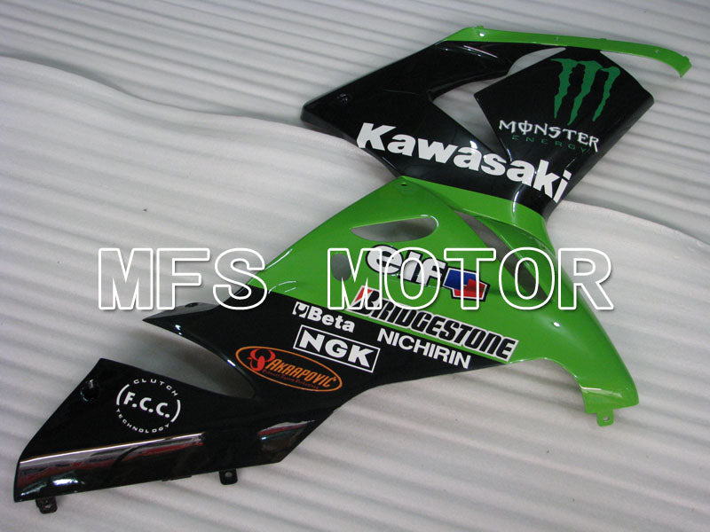 Kawasaki NINJA ZX10R 2004-2005 Injection ABS Fairing - Monster - Black Green - MFS3967 - Fairings Kit