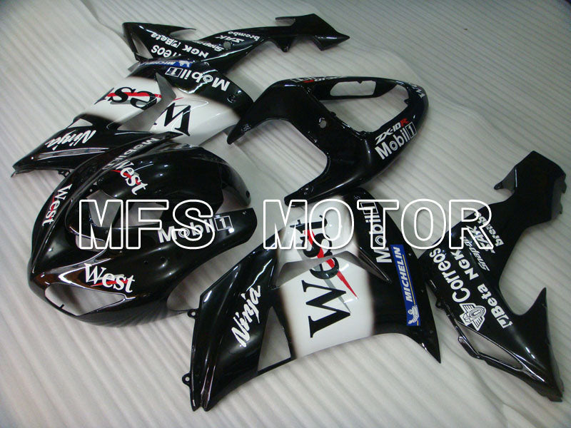 Kawasaki NINJA ZX10R 2006-2007 Injection ABS Fairing - West - Black White - MFS4015 - Fairings Kit