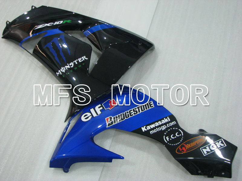 Kawasaki NINJA ZX10R 2006-2007 Injection ABS Fairing - Monster - Black Blue - MFS4031 - Fairings Kit