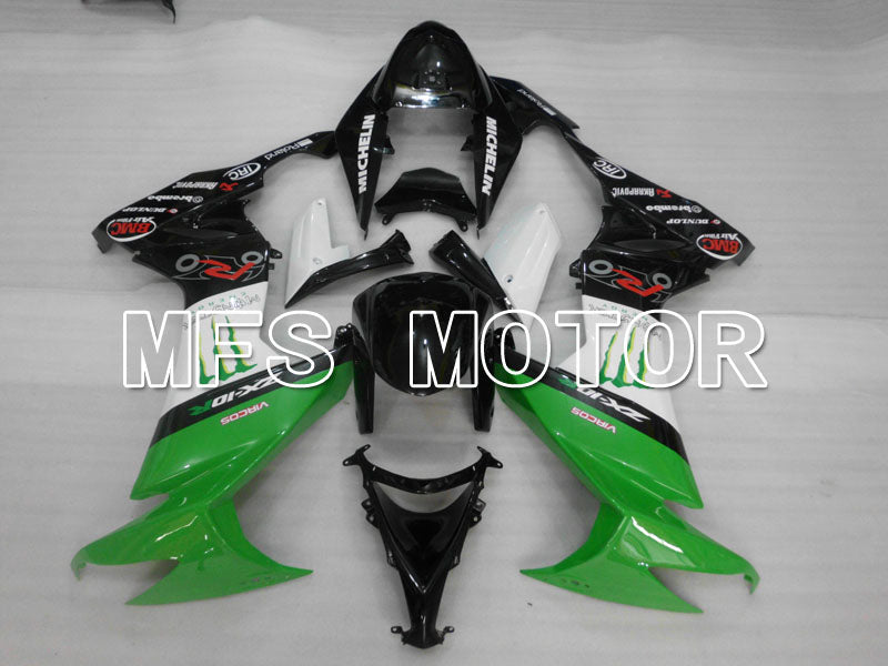 Kawasaki NINJA ZX10R 2008-2010 Injection ABS Fairing - Monster - Black Green White - MFS4064 - Fairings Kit