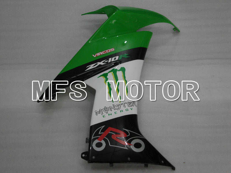 Kawasaki NINJA ZX10R 2008-2010 Injection ABS Fairing - Monster - Black Green White - MFS4064 - Fairings Kit
