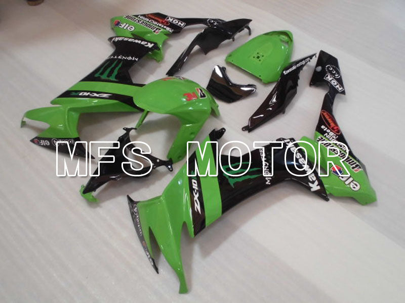 Kawasaki NINJA ZX10R 2008-2010 Injection ABS Fairing - Monster - Black Green - MFS4070 - Fairings Kit