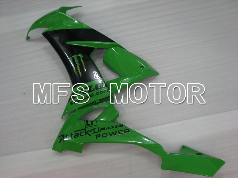 Kawasaki NINJA ZX10R 2008-2010 Injection ABS Fairing - Monster - Black Green - MFS4078 - Fairings Kit