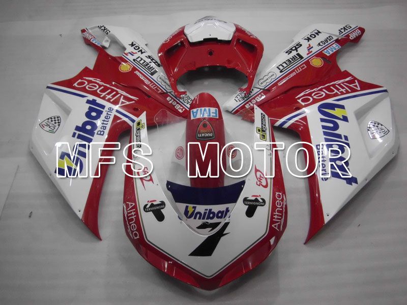 Ducati 848 / 1098 / 1198 2007-2011 Injection ABS Fairing - Unibat - Red White - MFS4145 - Fairings Kit