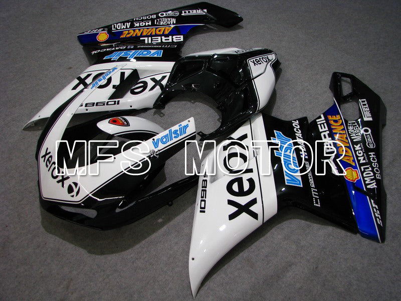 Ducati 848 / 1098 / 1198 2007-2011 Injection ABS Fairing - Xerox - Black White - MFS4790 - Fairings Kit