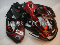 Yamaha YZF1000R 1997-2007 ABS Fairing - Flame- Black Red - MFS4397 - Fairings Kit