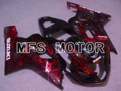 Suzuki GSXR600 GSXR750 2004-2005 Injection ABS Fairing - Flame - Black Red - MFS4730 - Fairings Kit