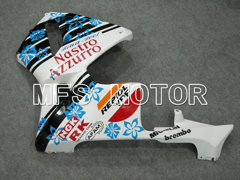 Honda CBR600RR 2003-2004 ABS Injection Fairing - Nastro Azzurro - White Blue - MFS5535 - Fairings Kit
