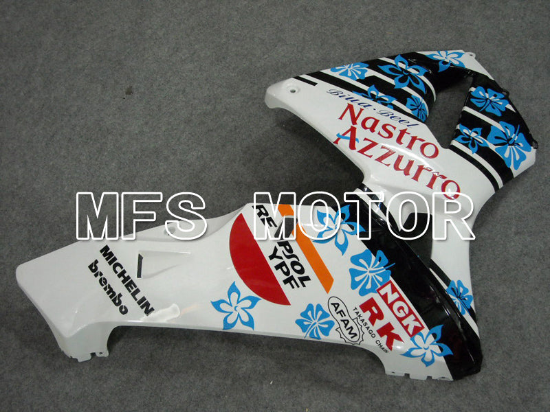 Honda CBR600RR 2003-2004 ABS Injection Fairing - Nastro Azzurro - White Blue - MFS5535 - Fairings Kit
