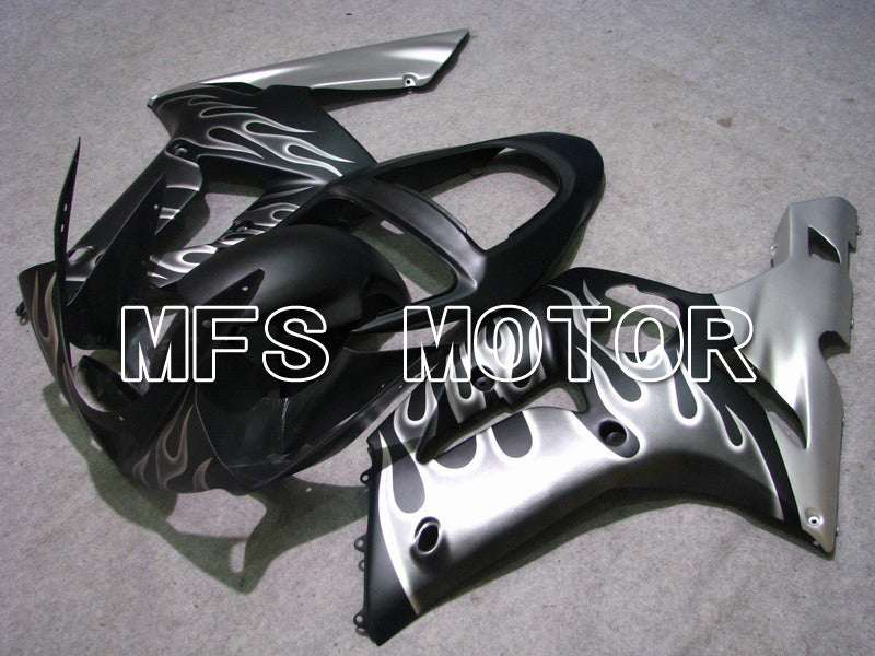 Kawasaki NINJA ZX6R 2003-2004 Injection ABS Fairing - Flame - Black Silver - MFS5622 - Fairings Kit
