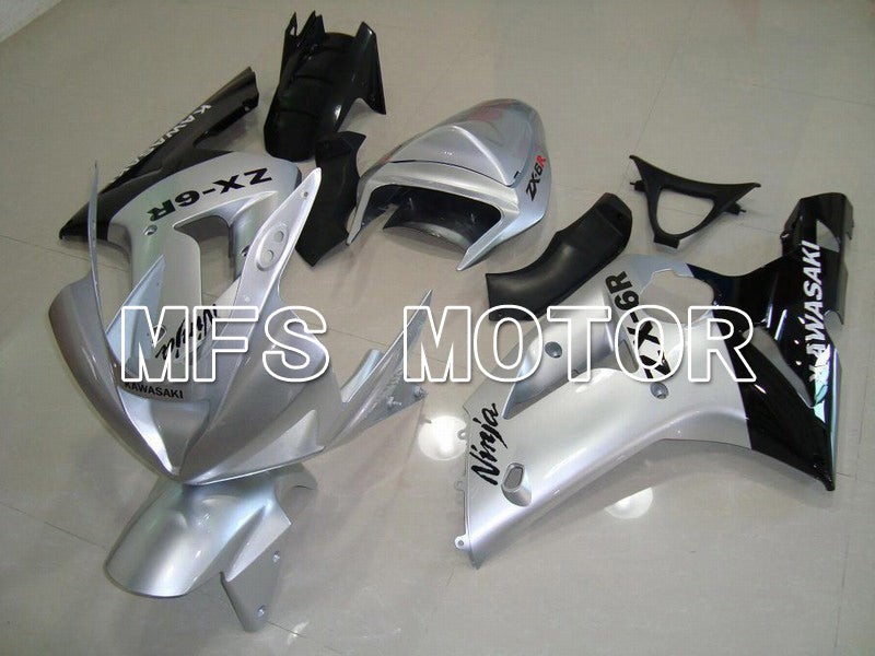 Kawasaki NINJA ZX6R 2003-2004 Injection ABS Fairing - Factory Style - Silver - MFS5671 - Fairings Kit