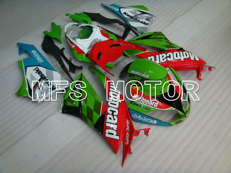 Kawasaki NINJA ZX6R 2009-2012 Injection ABS Fairing - Motocard - Red Green - MFS5823 - Fairings Kit