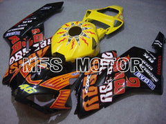 Honda CBR1000RR 2004-2005 Injection ABS Fairing - Rossi - Black Orange Yellow - MFS5964 - Fairings Kit