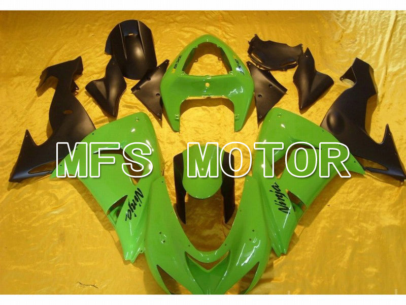 Kawasaki NINJA ZX10R 2006-2007 Injection ABS Fairing - Factory Style - Black Green - MFS5987 - Fairings Kit