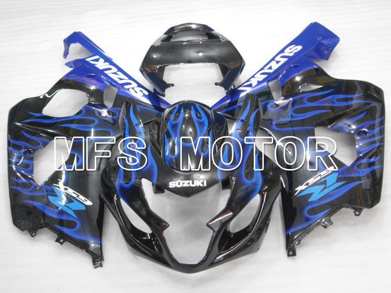 Suzuki GSXR600 GSXR750 2004-2005 Injection ABS Fairing - Flame - Black Blue - MFS6424 - Fairings Kit