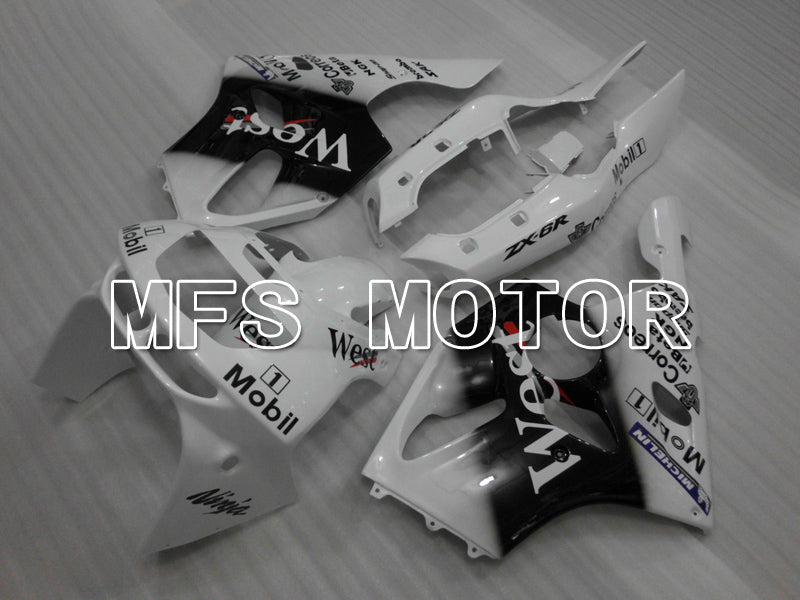 Kawasaki NINJA ZX6R 1994-1997 ABS Fairing - West - Black White - MFS6449 - Fairings Kit